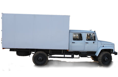 Промтоварный фургон на базе <nobr>ГАЗ-3307</nobr> Газон ЕГЕРЬ 2 с двухрядной кабиной
